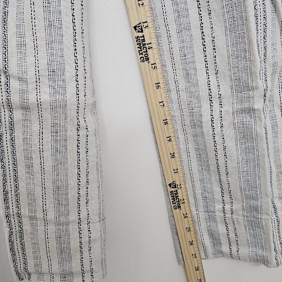 Jolt Womens Linen Blend Wide Leg Pants Size Large Stripe High Rise Waist M - Picture 7 of 8